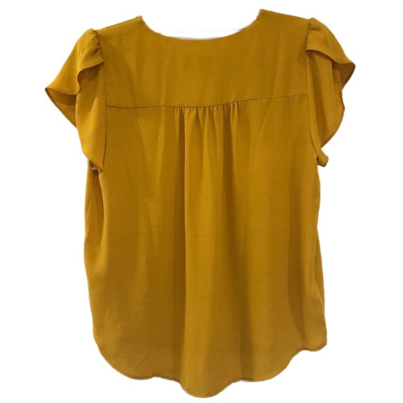 Loft Yellow V-Neck Blouse - Picture 2 of 6
